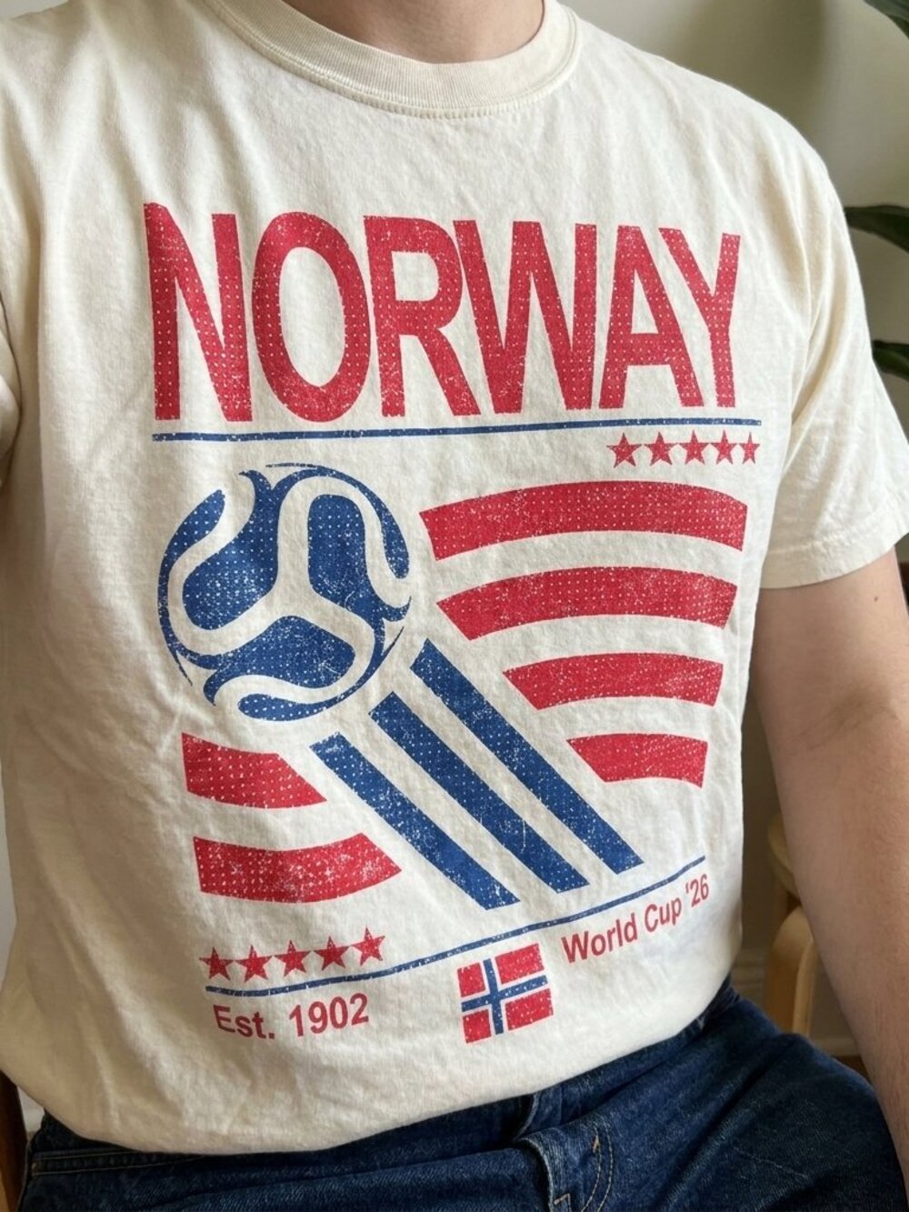 Vintage Norway Soccer Shirt, Retro 90s Flag Norway Team Soccer white off - Picture 3 of 3